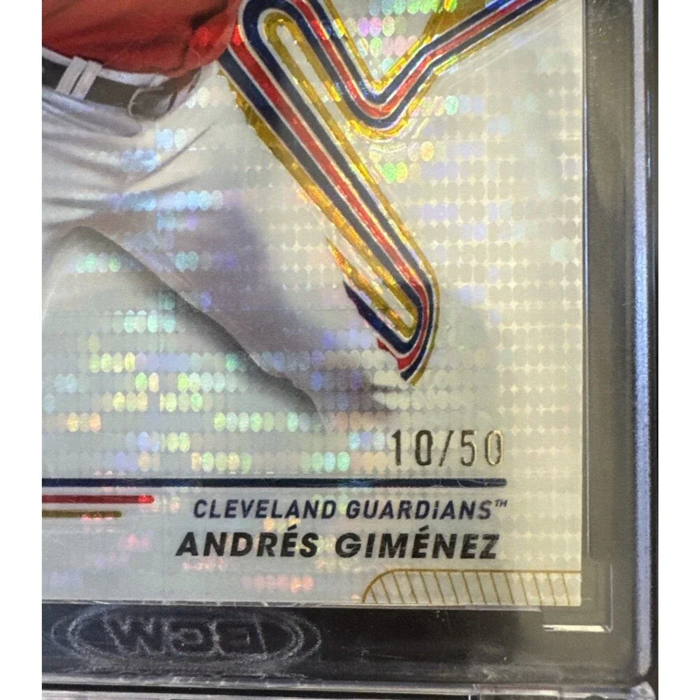 2024 Topps Pristine Andres Gimenez Pristine Gold Refractor Encased 10/50